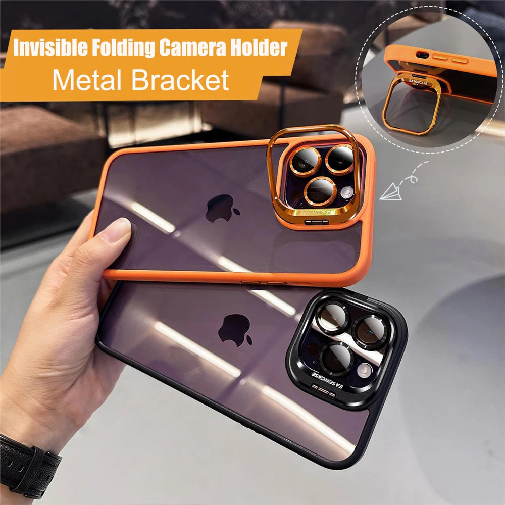 Lens Metal Ring Protector Stand iPhone Case