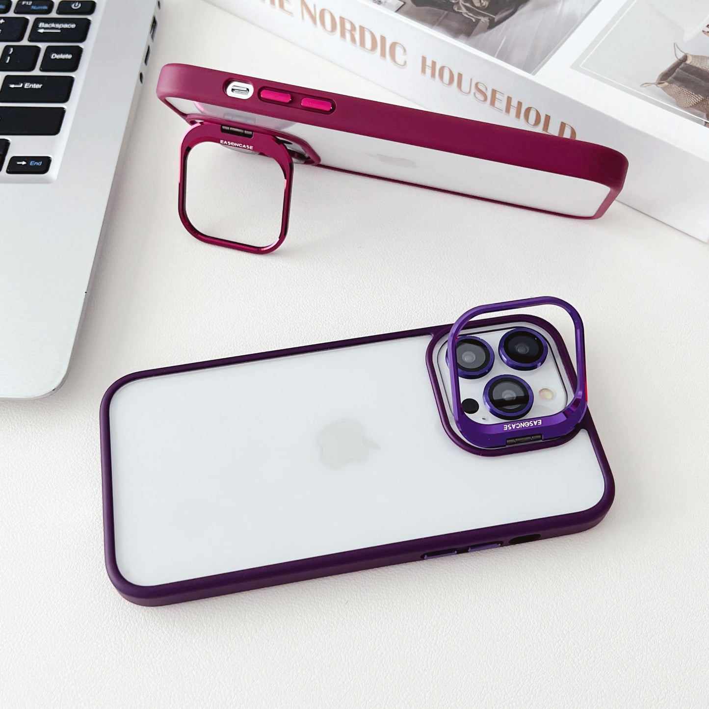 Lens Metal Ring Protector Stand iPhone Case