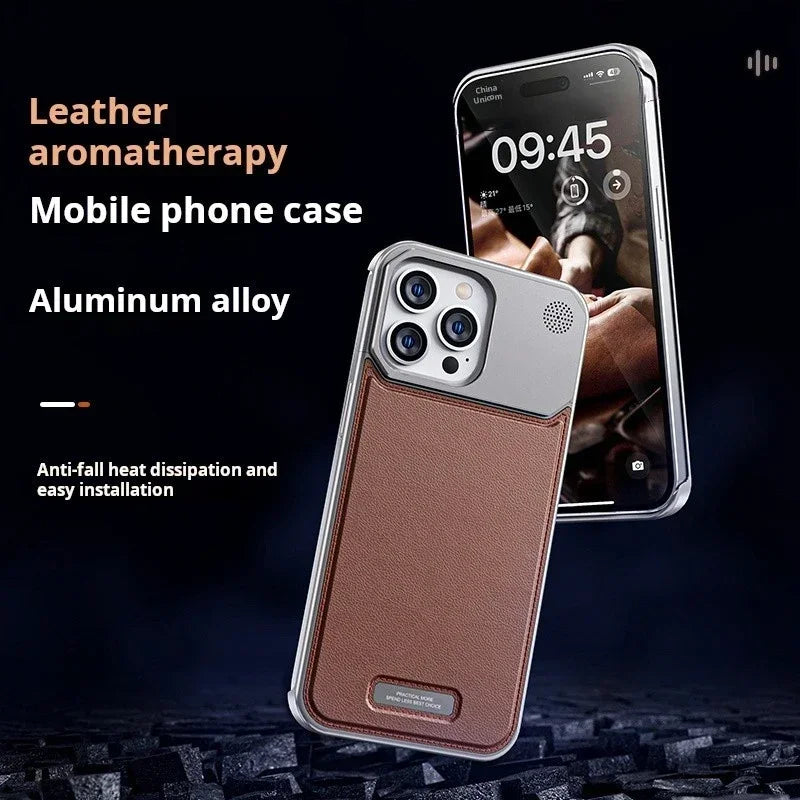 Luxury Leather Metal Aluminum Alloy iPhone Case