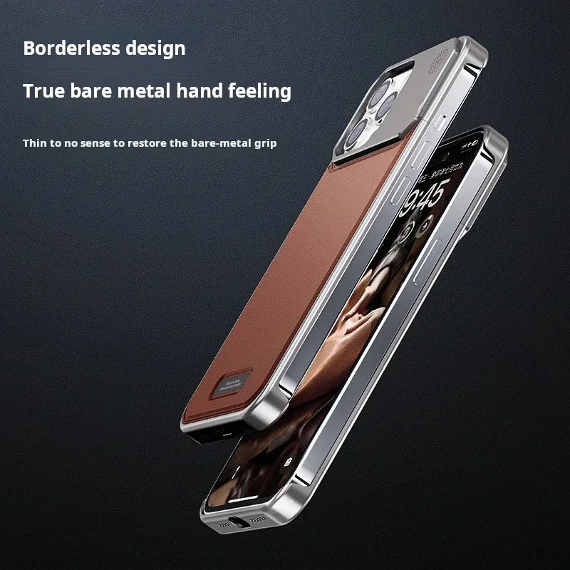 Luxury Leather Metal Aluminum Alloy iPhone Case